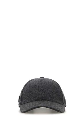 Prada Dark Grey Flannel Baseball Cap
