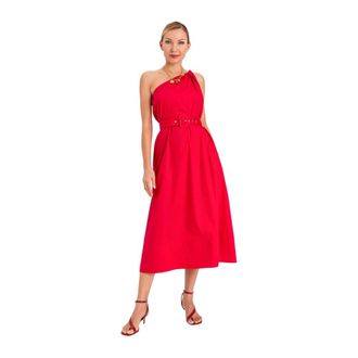 Twinset Stretch Katoenen Jurk - Dames - Casual kleedjes - Rood - L - Katoen - Kleedjes