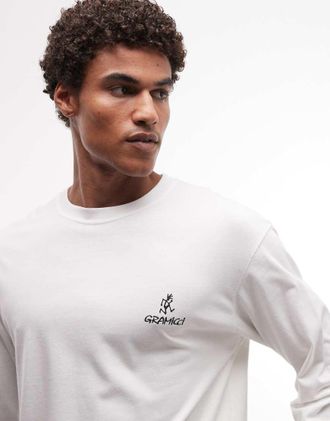Gramicci T-shirt a maniche lunghe con stampa grafica bianca-Bianco