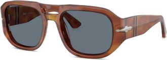 Persol Occhiali da sole rettangolari con doppio ponte - Marrone
