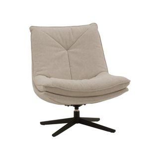 Konte Design Sill&oacute;n giratorio de tela beige y base de metal negro