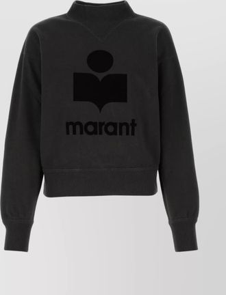 Isabel Marant moby cotton sweatshirt featuring flocked logo