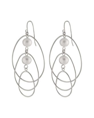 Splendid Pearls Plated 7-7.5Mm Pearl Drop Earrings