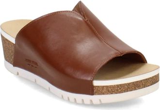 Josef Seibel Quinn 01 Womens-8 Cognac Buttero Leather Slide Sandals VER673