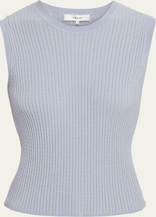 Frame Denim The Fine Cable-Knit Sleeveless Top