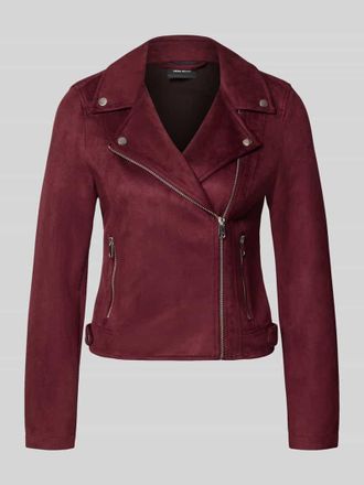 Vero Moda Regular Fit Kunstlederjacke mit Riegeln am Rumpf Modell JOSE in Mauve, Gr&ouml;&szlig;e XL