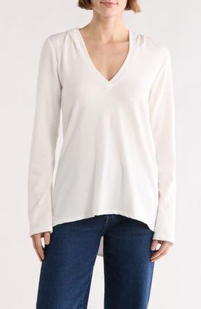 Go Couture Hooded High-Low Tunic in White at Nordstrom Rack, Size X-Large