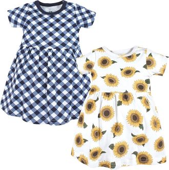 Hudson Baby 2Pk Dress in Blue Sunflower at Nordstrom, Size 18-24M