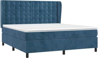 vidaXL Vidaxl - Cama Box Spring Con Colch&oacute;n Terciopelo Azul Oscuro 160x200 Cm