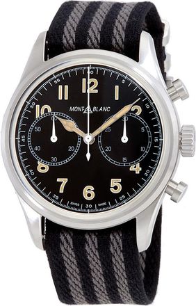 Montblanc Pre-owned Montblanc 1858 Chronograph Automatic Black Dial Mens Watch 117835
