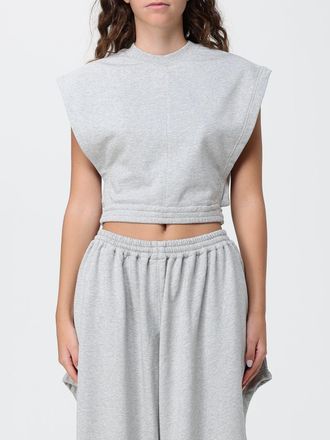 Alaia Top cropped sportivo in cotone con maniche ad aletta