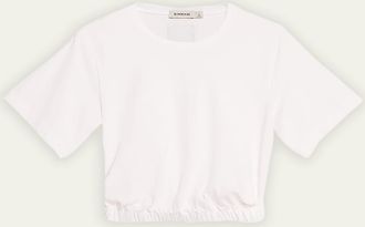 SIMKHAI Jojo Cropped Short-Sleeve Cotton T-Shirt
