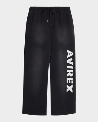 Avirex Men & apos;s Distressed Icon Fleece Drawstring Pants