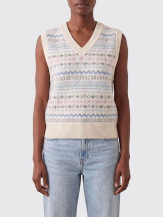 Dunst Jacquard Knit Waistcoat in Wool and Alpaca Blend with V-Neck