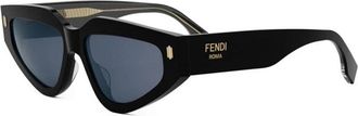 Fendi Authentieke Roma Bril met Premium Kwaliteit - unisex - Zonnebrillen - Zwart - 54 MM - Accessoires