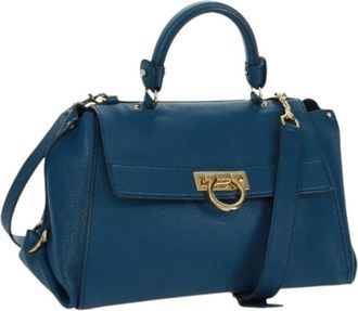 Ferragamo Pre-owned Handbags, female, Blue, Size: ONE SIZE Pre-owned Handbag