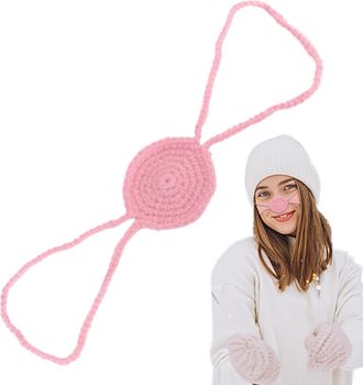 Generic Hand-Woven Wool Crocheted &eacute; Warmer | Comfortable And Soft Nose Cover & Outdoor Nose Protector For Winter | Funny Pendant Accessory For Skiing, Ice Ska