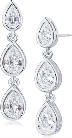 Kenneth Jay Lane Pear Cubic Zirconia Linear Drop Earrings in Clear/Silver at Nordstrom Rack