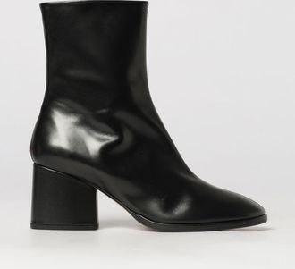 Aeyde Smooth Calf Leather Ankle Boots with Mid Heel and Round Toe
