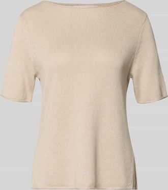 Marc O'Polo Regular Fit T-Shirt aus Baumwoll-Leinen-Mix in Stein, Gr&ouml;&szlig;e XXL