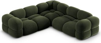 Cosmopolitan Design Sof&aacute; esquinero 4 plazas terciopelo verde