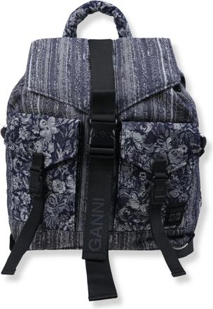 Ganni Mochila Re-Tech Patchwork - Bags - Mujer - Azul - ONE SIZE