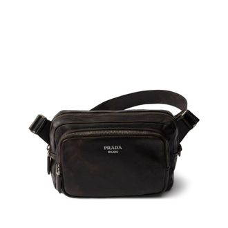 Prada Distressed Nappa Leather Shoulder Bag