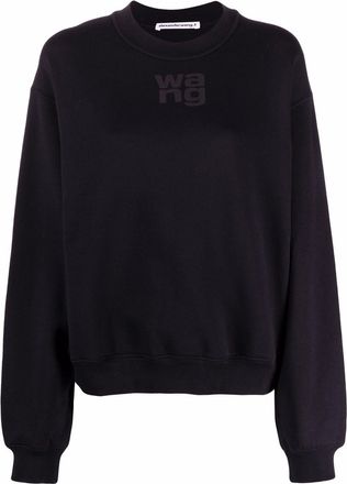 Alexander Wang Logo Print Cotton Sweatshirt - Womens - Cotton/Polyester