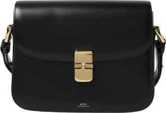 A.P.C. Zwarte leren schoudertas - Dames - Schoudertassen - Zwart - ONE Size - Leer - Tassen