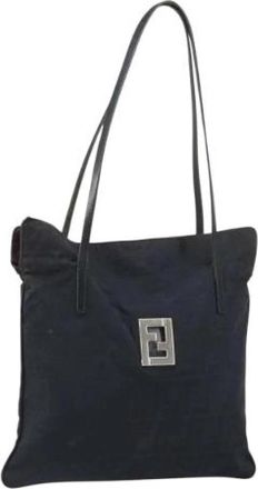 Fendi Pre-owned Canvas Tote Bag - Dames - Vintage Shopper - Zwart - ONE Size - Vintage