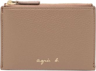 agnès b. logo-plaque leather wallet - women - Bovine Leather - One Size - Brown