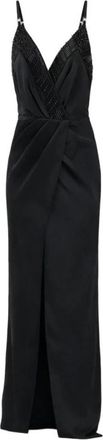 Elisabetta Franchi Beaded Sleeveless Dress - Dames - Avondkleed - Zwart - L - Kleedjes