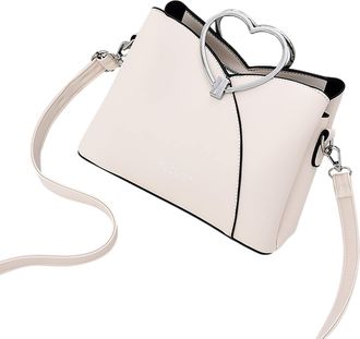 Generic Casual Handbag Women Large Capacity Versatile Shoulder Bag Girl Retro Travel Leather Bag Purses for Women Shoulder Bag (White, One Size)