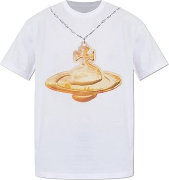 Vivienne Westwood Gold Orb Klassiek T-shirt - Heren - T-shirts - Wit - XL - Katoen - Tops