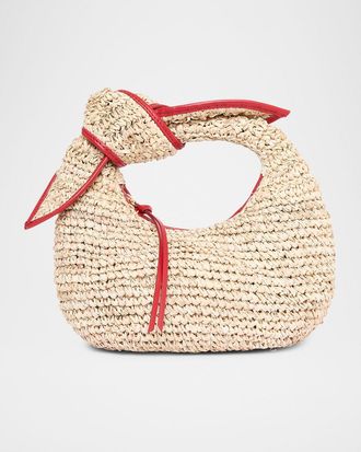 Poolside The Josie Knot Raffia Top-Handle Bag