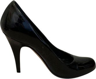Miu Miu Black Patent Round Toe Pumps Size 37.5