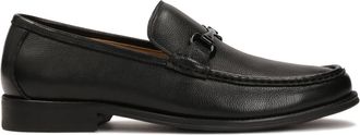 Kazar Zwarte loafers met metalen versiering - Heren - Loafers - Zwart - 46 EU - Leer - Schoenen