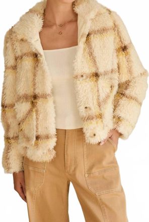 Skies Are Blue Clothing Sherpa Jacket In Cream/yellow