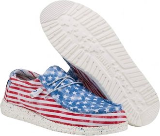 Hey Dude Mens Wally Shoes In Stars n Stripe