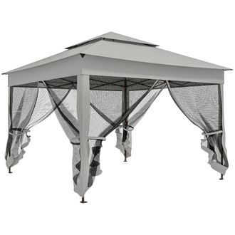 OUTSUNNY Carpa plegable 325x325x270 cm gris claro