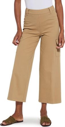 Lyssé Erin West High Waist Crop Wide Leg Utility Pants in Olive Tint at Nordstrom, Size X-Large