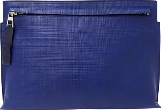 Loewe Navy Leather Clutch Bag Pouch (Pre-Owned)