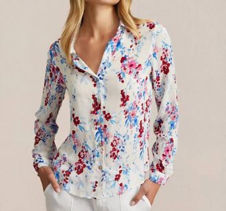 Bella Dahl Classic Button Down Shirt In Nautical Bloom Print