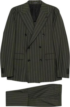 Tagliatore Double-breasted Pak - Heren - Business pakken - Groen - 2XL - Wol - Kostuums