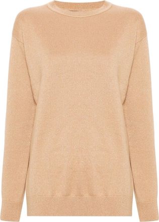 Fabiana Filippi lurex-embellished jumper - women - Viscose/Virgin Wool/Silk/Cashmere/Polyester - 40 - Neutrals