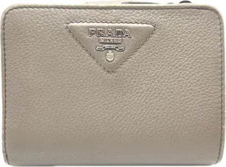 Prada Grayish Leather Wallet (Bi-Fold) (Pre-Owned)