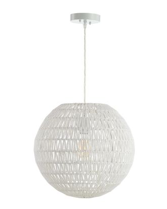 Jonathan Y Designs Jonathan Y Luna 15.7In Woven Rattan Orb Led Pendant