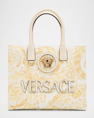 Versace Barocco-Print Medusa Cotton Canvas Tote Bag