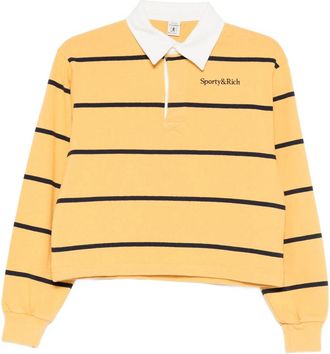 Sporty & Rich Striped Long-sleeved Polo Top