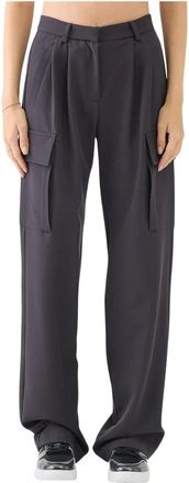 Ermanno Scervino Wijde cargobroek - Dames - Wijde Broeken - Grijs - XS - Polyester - Broeken